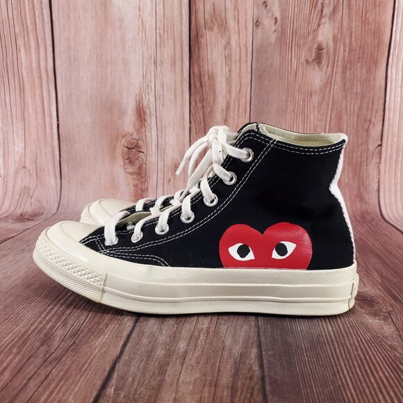 *FLAWS* Converse Unisex W8 M6 Chuck Taylor All Star 70 Hi Comme des Garcons PLAY - Picture 4 of 16